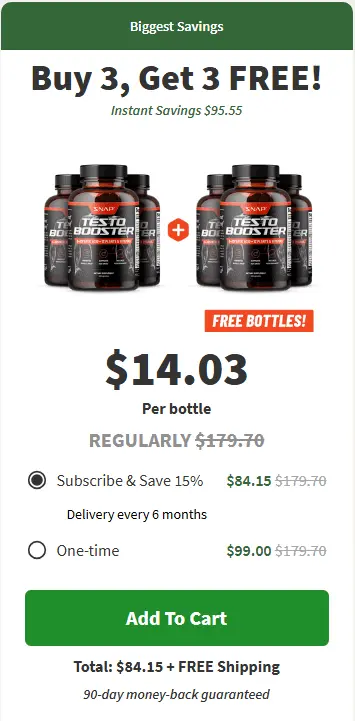 Testo Booster 3+3 free bottle